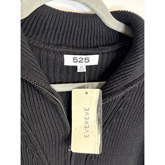 NWT 525 America Pleat Sleeve Quarter Zip Sweater Dress Black-sz XS - Picture 4 of 9